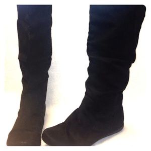 Black suede boots