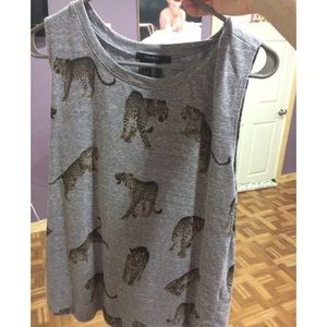 cute leopard muscle tank top