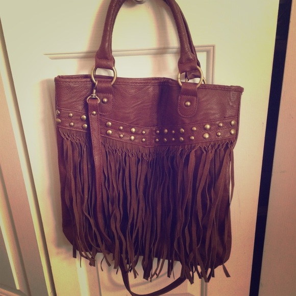 Super Cute Studded Fringe Crossbody Handbag!