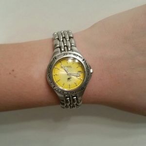 yellow fossil watch