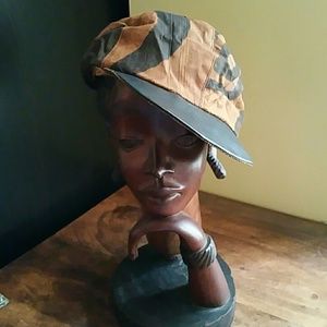 🎯1 of a kind African printnleather baseball cap🎯