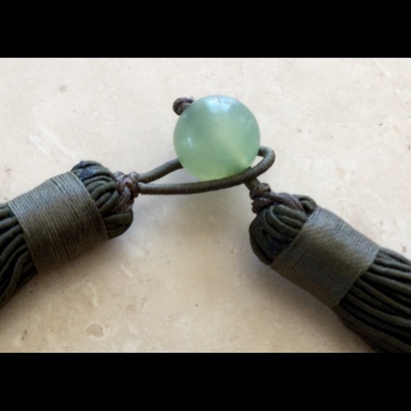 Jade and Sterling Silver Corded Necklace - Picture 3 of 3
