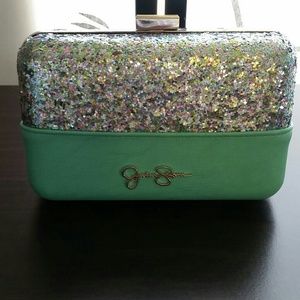 Sea foam teal clutch.