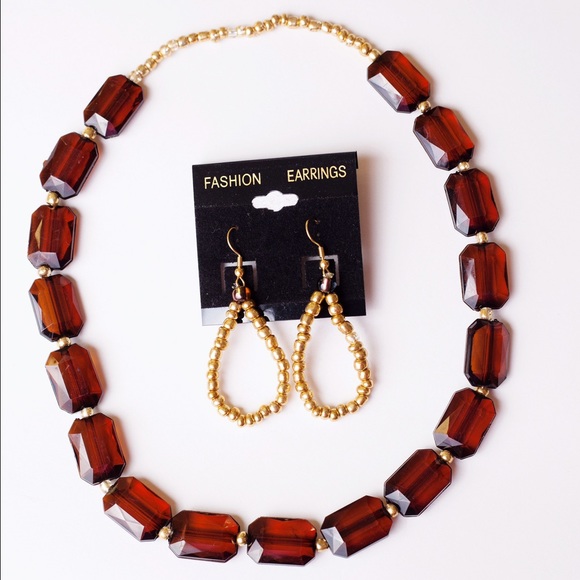 Golden Bronze Necklace Set