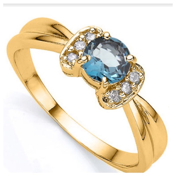 London Blue Topaz &Diamond Ring‼️SALE‼️