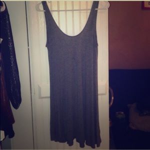 Open back gray dress tank