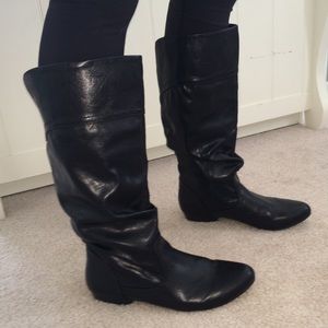 Black slouch boots