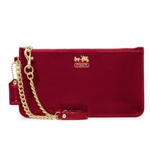 COACH Madison leather wristlet with chain