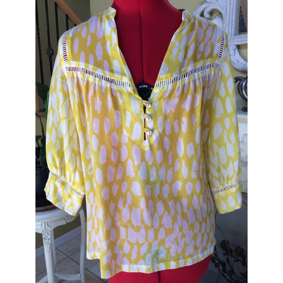 Anthropologie Dolan Yellow Chiffon blouse