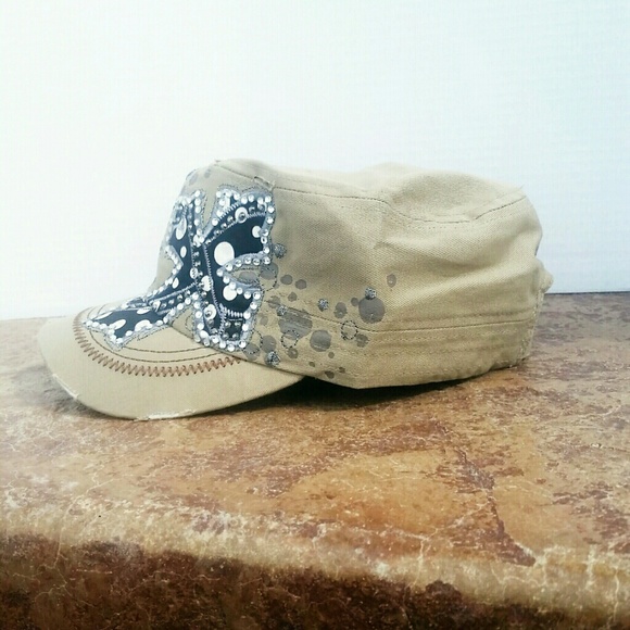 NWT Rhinestone Cross Baseball Hat - Picture 2 of 2