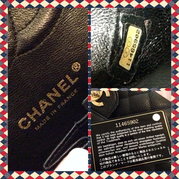 SOLD Authentic Chanel black caviar flap medium - Picture 3 of 4
