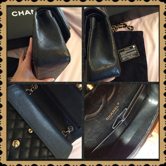SOLD Authentic Chanel black caviar flap medium - Picture 4 of 4