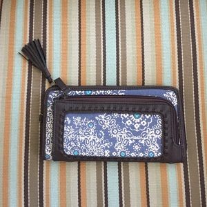 Icing brown leather clutch purse