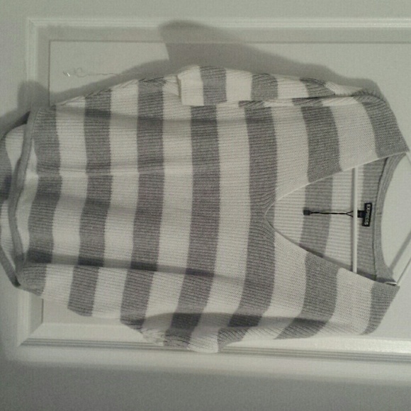 Grey and white striped sweater