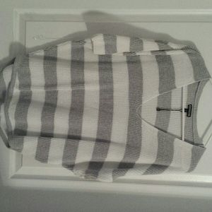 Grey and white striped sweater