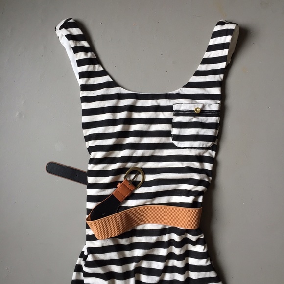 SOLD - NWOT Striped Dress with Belt - Picture 2 of 4