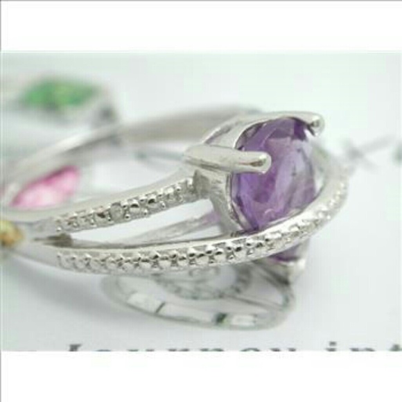 NFS Amethyst ring plat/SS 925 size 7 - Picture 2 of 4