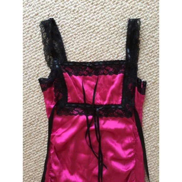 Betsy Johnson pink dress with black lace