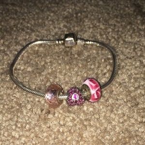 Camilla bracelet (like pandora) with 3 charms