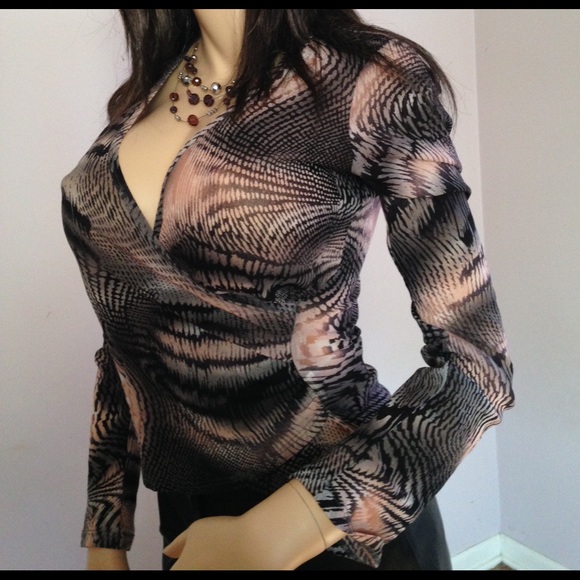 Gauze style animal printed top. Gorgeous color! - Picture 2 of 3
