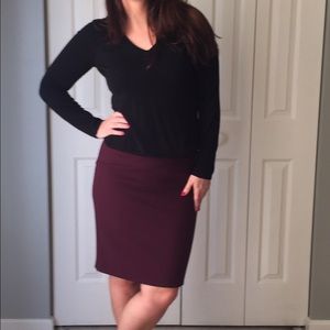 Plum pencil skirt