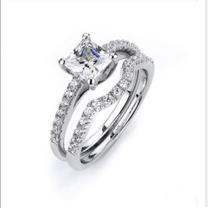 Sterling silver wedding with an engagment ring