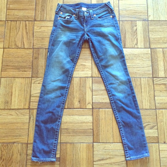 Never worn distressed true religion skinny jeans