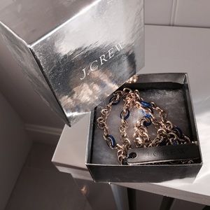 Gold and cobalt long necklace from jcrew NWT /box