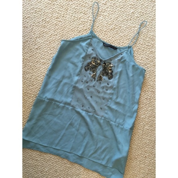 Zara blue dress top with sequin size M