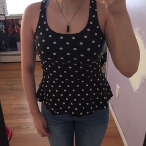 Polka dot peplum top