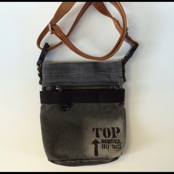 Diesel denim cross body bag