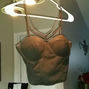 Black strappy crop top