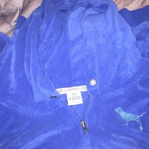 Victoria's Secret Large Dark Blue zip up hoodie!