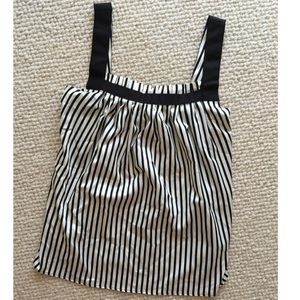 Zara black and white (cream) striped top size xs