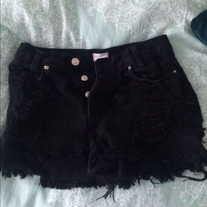 56% OFF Brandy Melville black distressed shorts