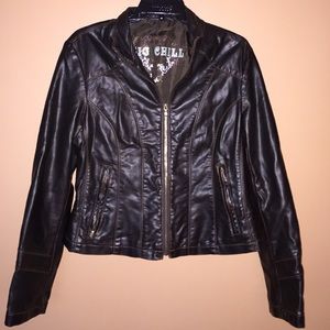 Dark brown faux leather jacket