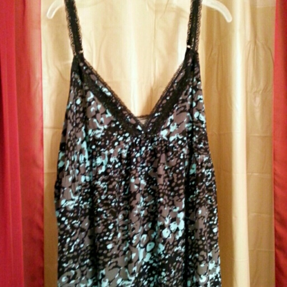 Black and aqua lingerie top