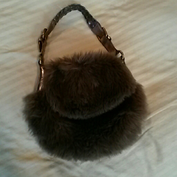 Small brown gap furry purse