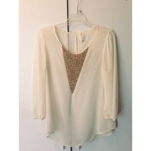 Cream chiffon top