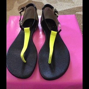 Brand New Michael Kors Neon and Black Sandals