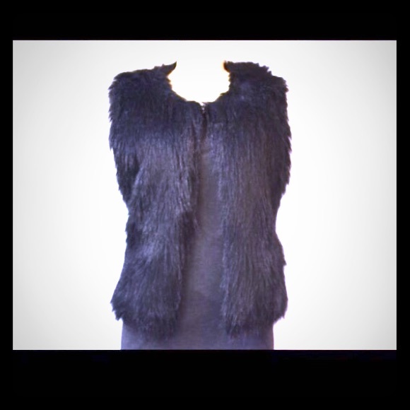 Black fur vest