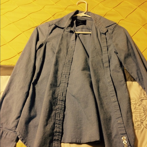 Blue long sleeve button down shirt