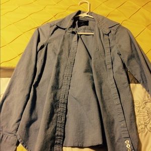 Blue long sleeve button down shirt