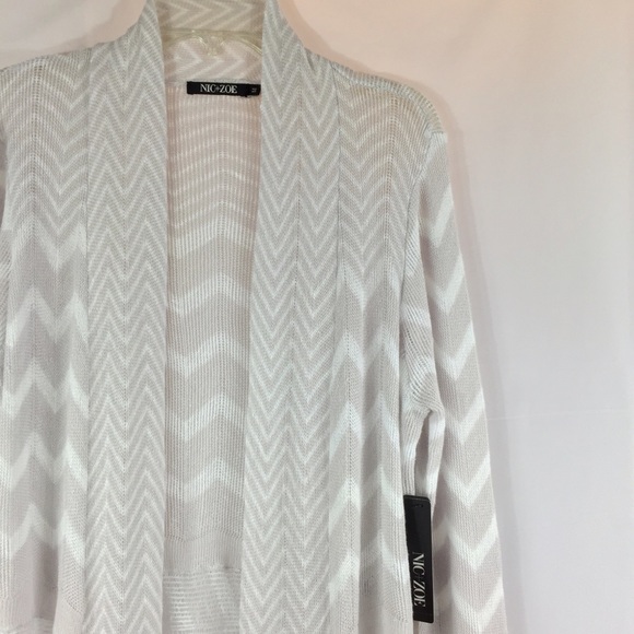 NWT!!! Nic+Zoe Long Chevron Linen Cardigan - Picture 2 of 4