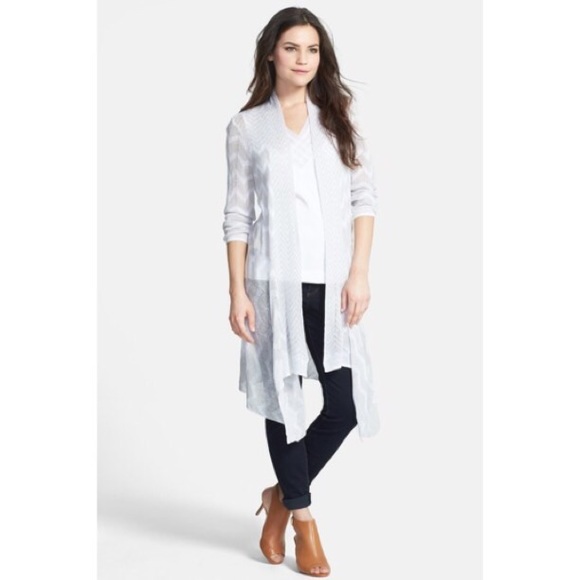 NWT!!! Nic+Zoe Long Chevron Linen Cardigan - Picture 4 of 4