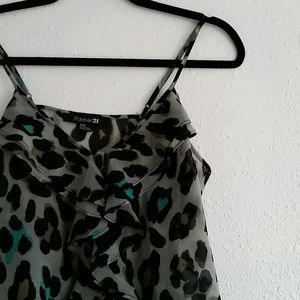Leopard Ruffle Top