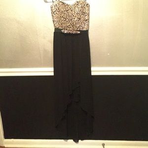 gold and black rose formal dress only worn once