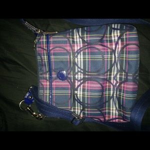 Multi color over the shoulder authentic coach bag