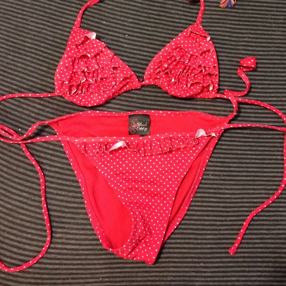 Itsy Bitsy Red Polka Dot Bikini 😍