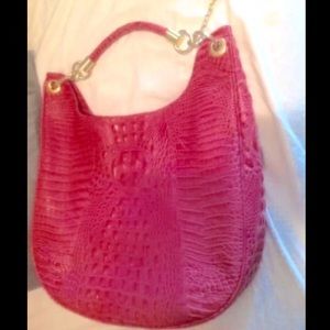 Brahmin Pink Crocodile Shoulder Bag/Tote NWOT